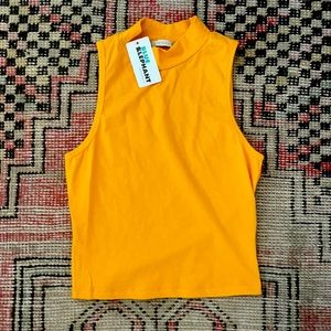Yellow/gold blue elephant crop top